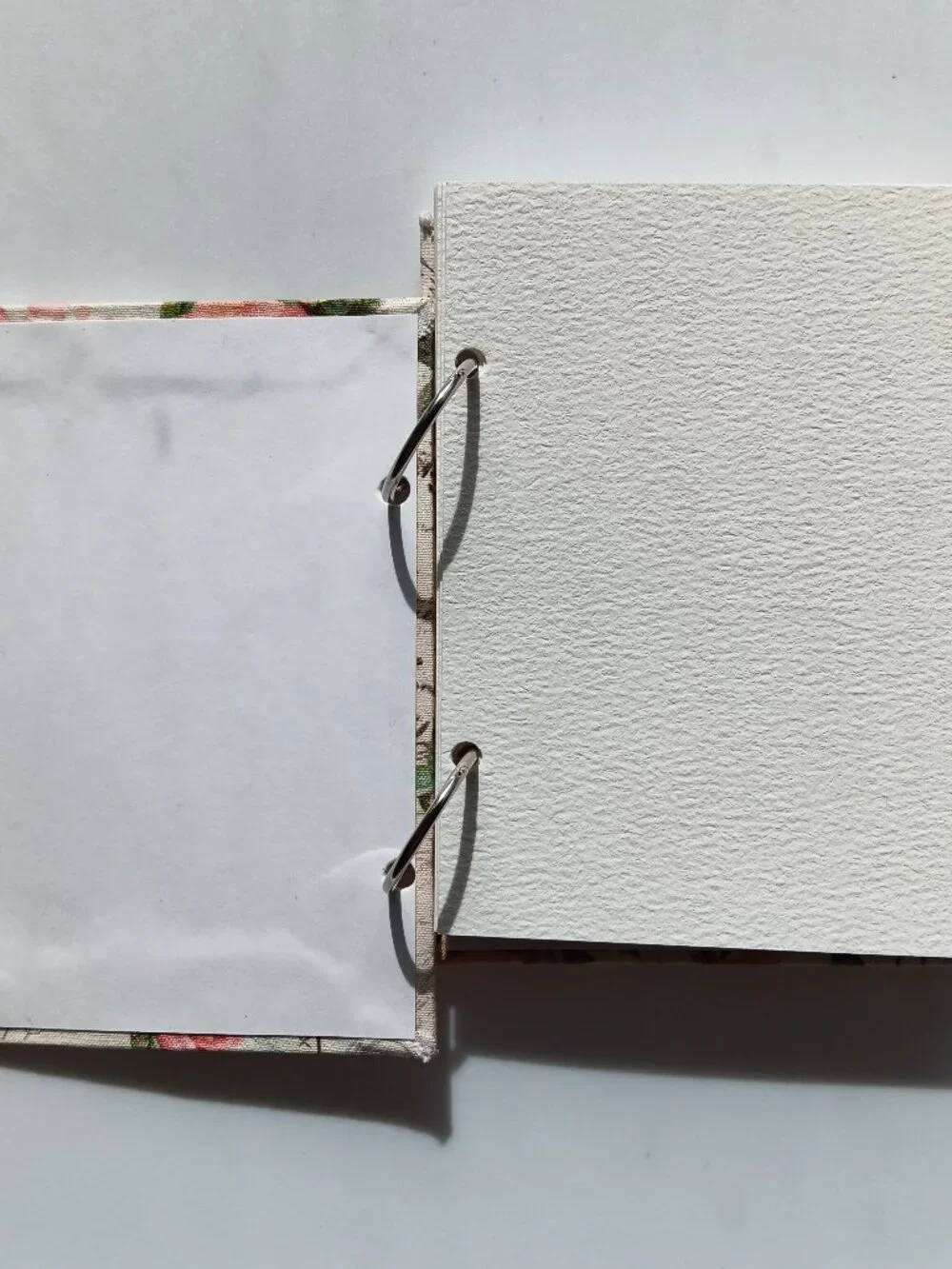 New Notepad Cardstock Hardcover Floral Metal Loop Bound 4.5